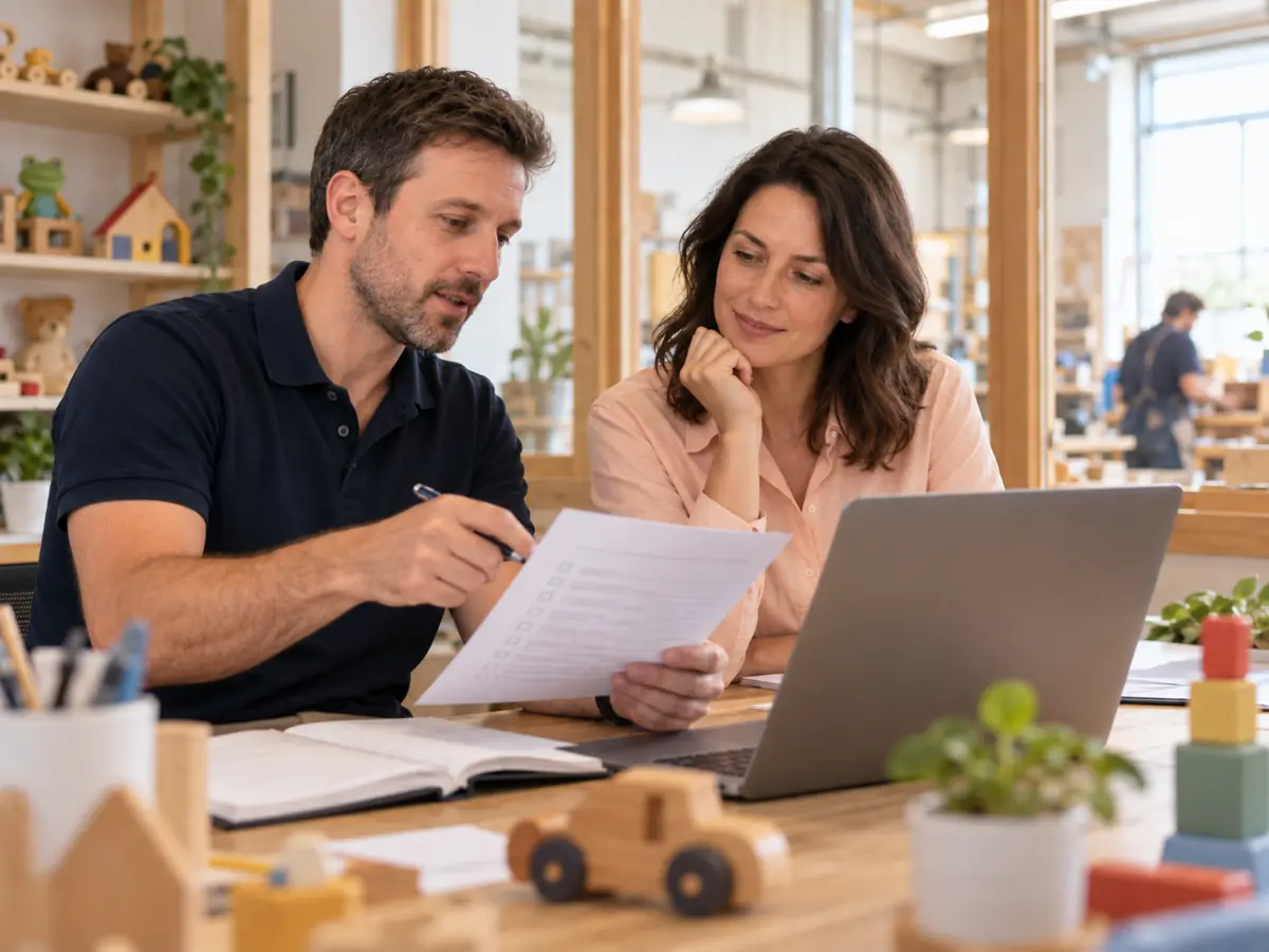 Scène fictive d’une équipe préparant un travail de qualité